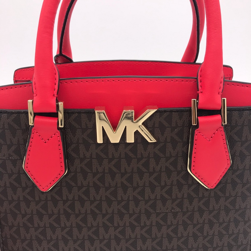 Michael Kors Mott Medium Satchel Coral Ree… - Picture 3 of 14